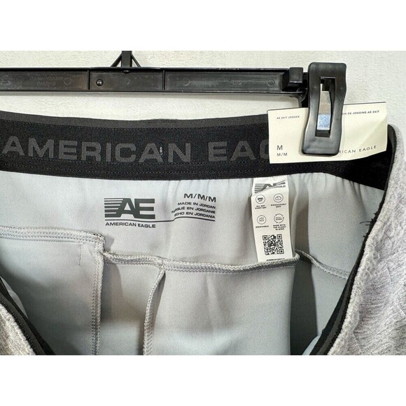 American Eagle AE 24/7 Jogger Mens Medium Gray Active Sweatpants Zip Pockets NEW - Picture 6 of 10